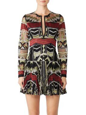 Alexis Nalory Geometric Embroidered Mini Dress Size S